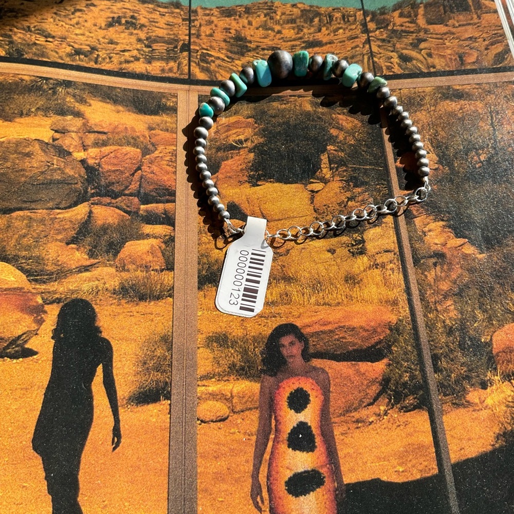 Turquoise and STERLING Silver Beaded Bracelet🆕️ - Picture 3 of 4